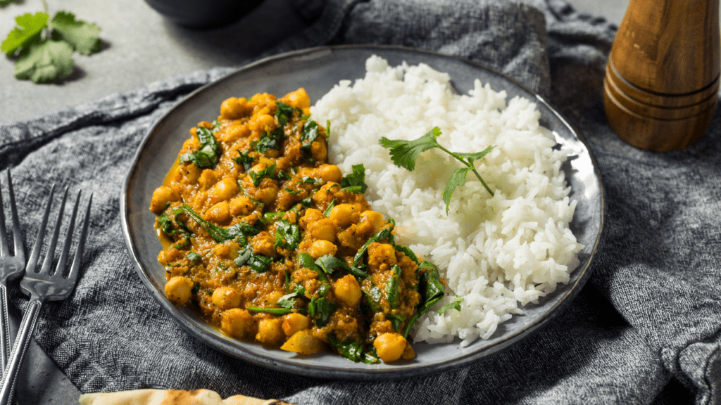 Healthy Chickpea and Spinach Curry Recipe | Coach With Chris