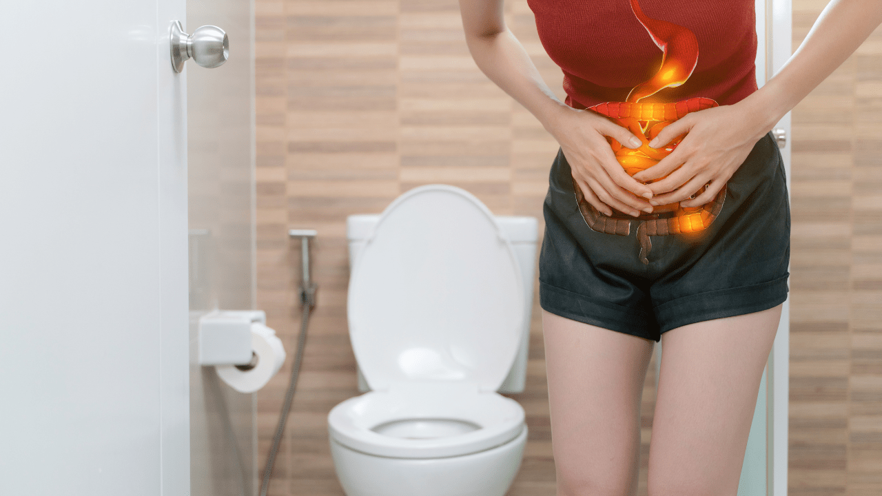 Woman experiencing stomach pain - poor digestion