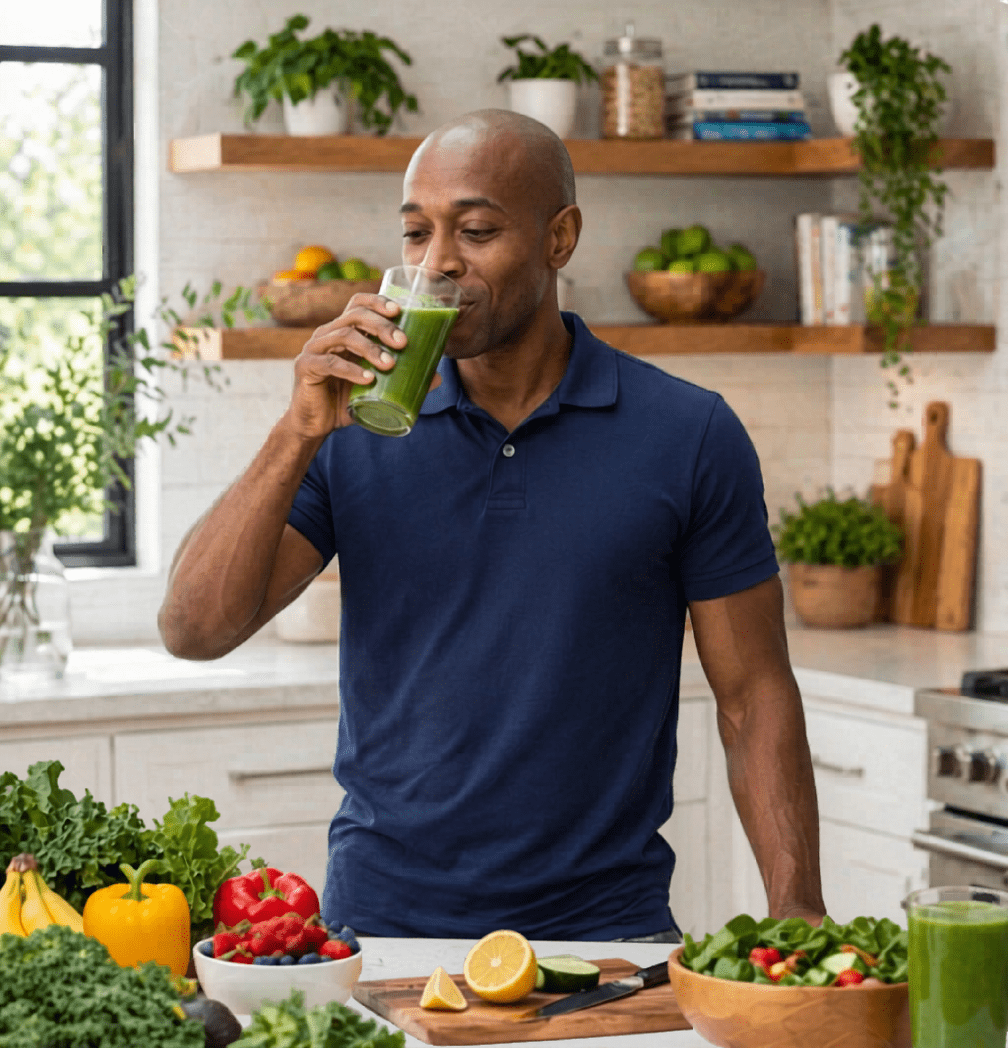 Coach Chris Drinking Green Juice |  Weight Loss Coach and Nutritionist