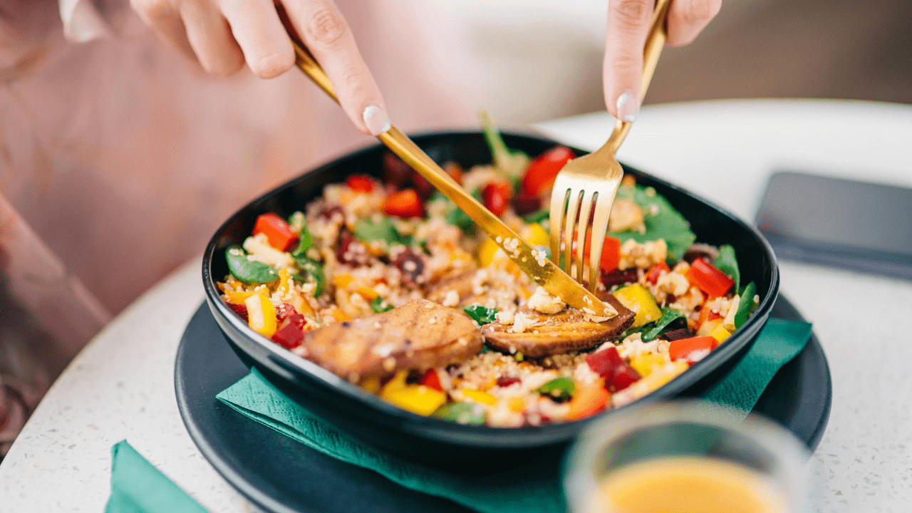 Woman Eating a Healthy Meal For Weight Loss