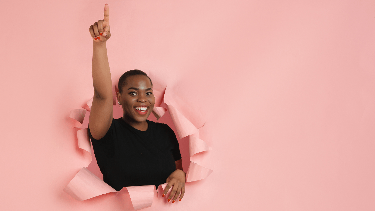 Woman Raising Her Hand For Weight Loss Coaching Woman Raising Her Hand For Weight Loss Coaching